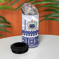 Personalised HRPP Samoa Siapo 4 in 1 Can Cooler Tumbler Teuila Flowers Samoan Pattern LT14 - Polynesian Pride