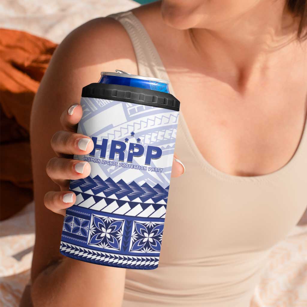 Personalised HRPP Samoa Siapo 4 in 1 Can Cooler Tumbler Teuila Flowers Samoan Pattern LT14 - Polynesian Pride