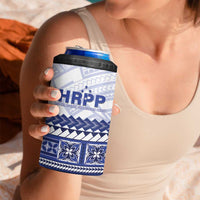 Personalised HRPP Samoa Siapo 4 in 1 Can Cooler Tumbler Teuila Flowers Samoan Pattern LT14 - Polynesian Pride
