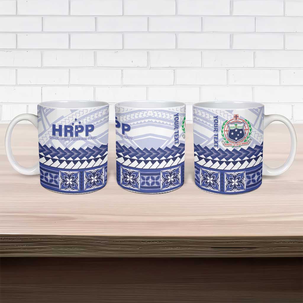 Personalised HRPP Samoa Siapo Ceramic Mug Teuila Flowers Samoan Pattern LT14 - Polynesian Pride