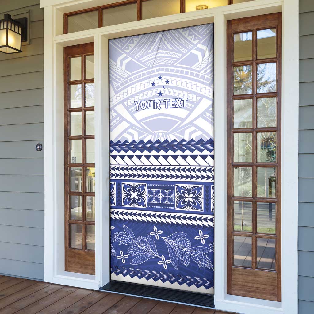 Personalised HRPP Samoa Siapo Door Cover Teuila Flowers Samoan Pattern - Polynesian Pride