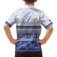 Personalised HRPP Samoa Siapo Family Matching Off The Shoulder Long Sleeve Dress and Hawaiian Shirt Teuila Flowers Samoan Pattern - Polynesian Pride