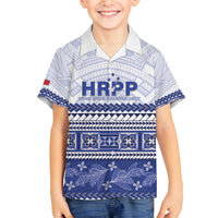 Personalised HRPP Samoa Siapo Family Matching Off The Shoulder Long Sleeve Dress and Hawaiian Shirt Teuila Flowers Samoan Pattern - Polynesian Pride