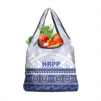 HRPP Samoa Siapo Grocery Bag Teuila Flowers Samoan Pattern LT14 1-pack One Size White - Polynesian Pride
