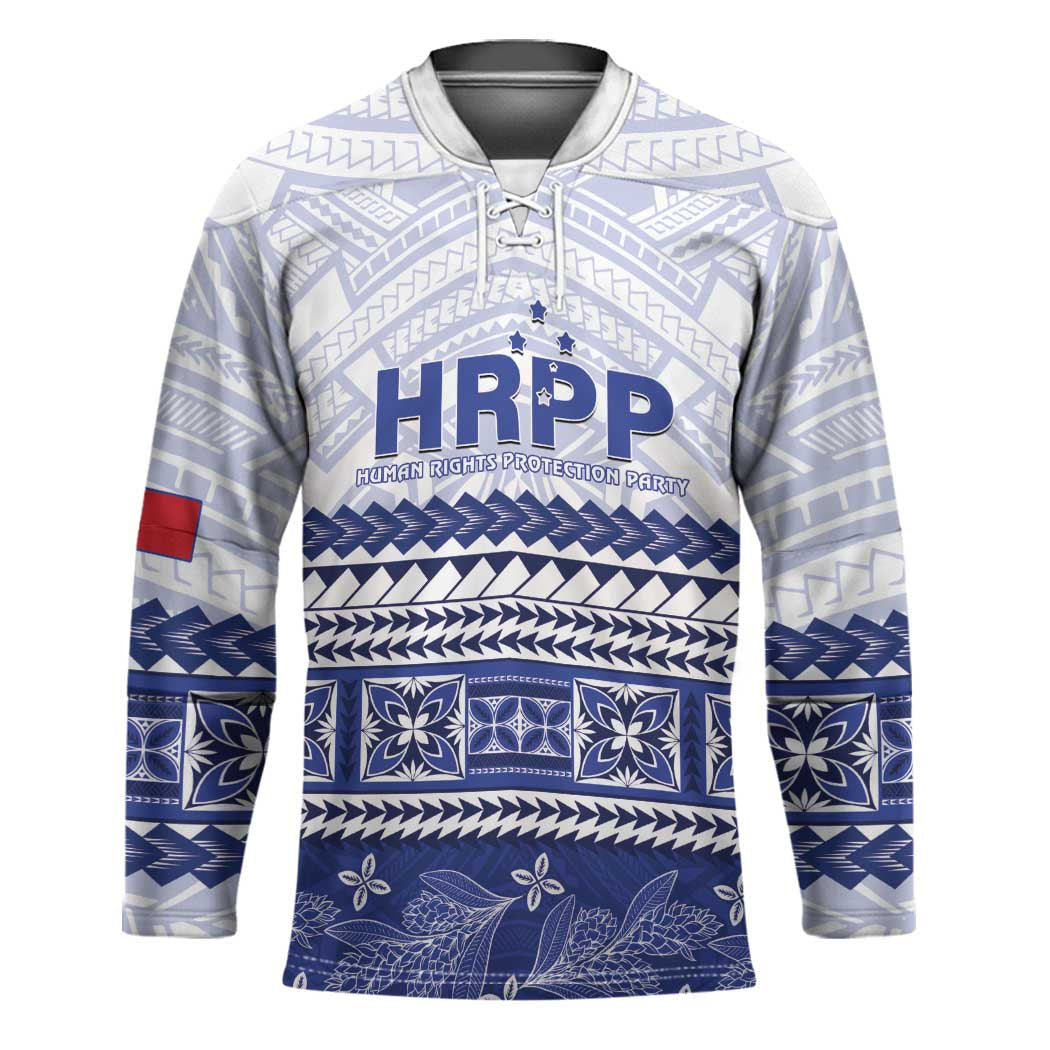 Personalised HRPP Samoa Siapo Hockey Jersey Teuila Flowers Samoan Pattern LT14 Unisex White - Polynesian Pride