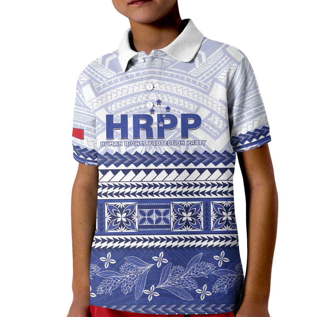 Personalised HRPP Samoa Siapo Kid Polo Shirt Teuila Flowers Samoan Pattern - Polynesian Pride