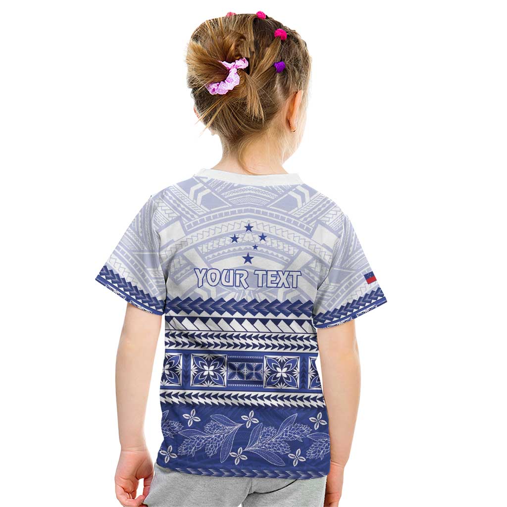Personalised HRPP Samoa Siapo Kid T Shirt Teuila Flowers Samoan Pattern - Polynesian Pride