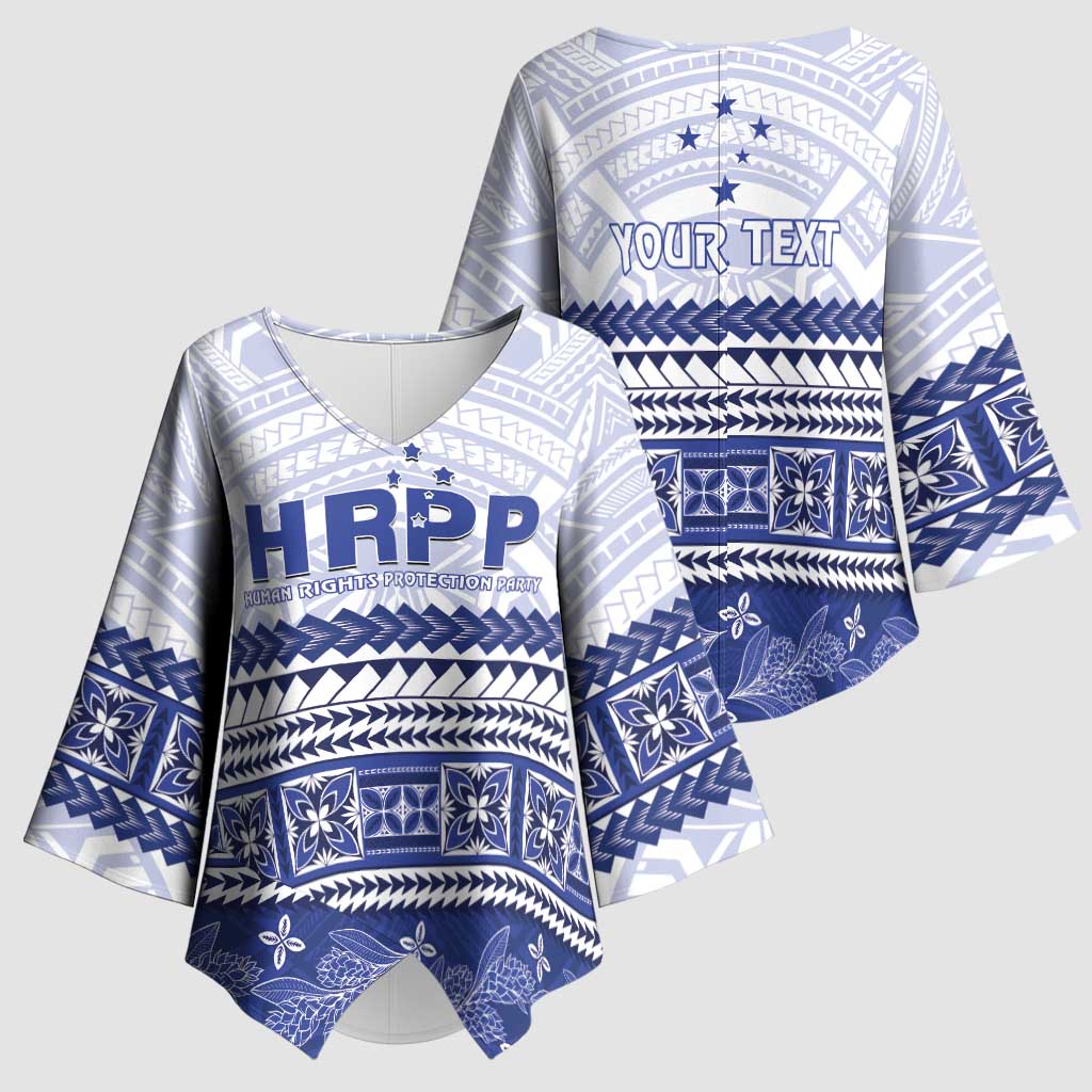 Personalised HRPP Samoa Siapo Kimono Sleeve Blouse Teuila Flowers Samoan Pattern LT14 - Polynesian Pride