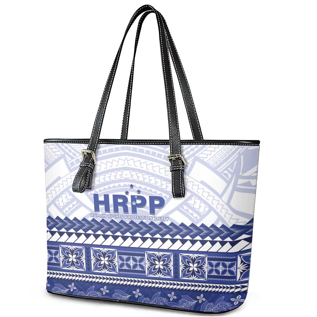 HRPP Samoa Siapo Leather Tote Bag Teuila Flowers Samoan Pattern - Polynesian Pride