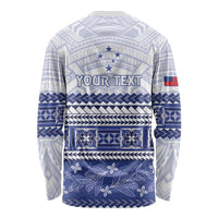 Personalised HRPP Samoa Siapo Long Sleeve Shirt Teuila Flowers Samoan Pattern LT14 - Polynesian Pride