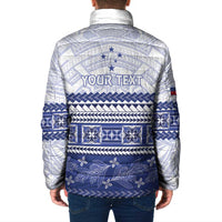 Personalised HRPP Samoa Siapo Padded Jacket Teuila Flowers Samoan Pattern LT14 - Polynesian Pride