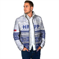 Personalised HRPP Samoa Siapo Padded Jacket Teuila Flowers Samoan Pattern LT14 - Polynesian Pride
