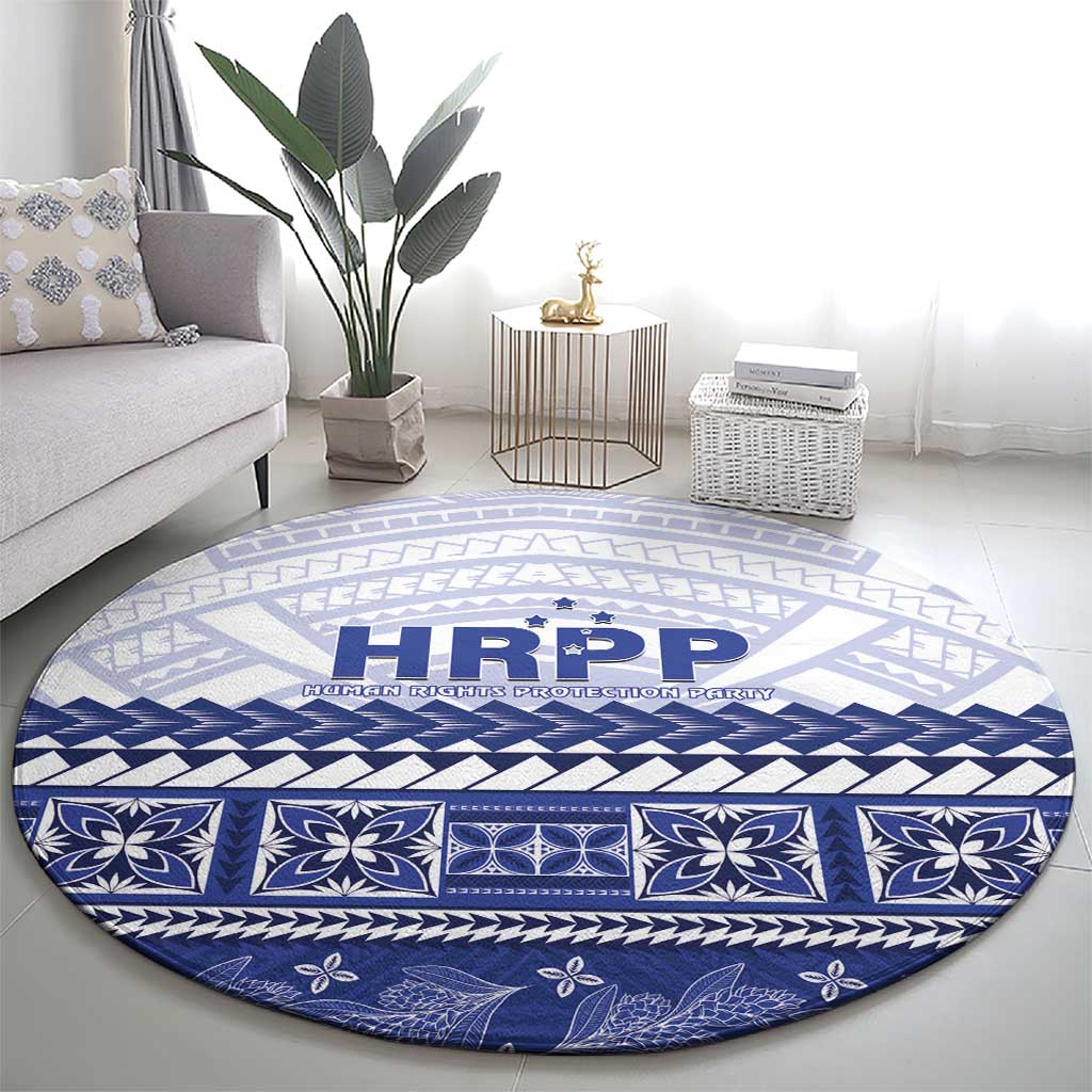 HRPP Samoa Siapo Round Carpet Teuila Flowers Samoan Pattern - Polynesian Pride