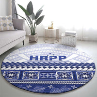 HRPP Samoa Siapo Round Carpet Teuila Flowers Samoan Pattern - Polynesian Pride