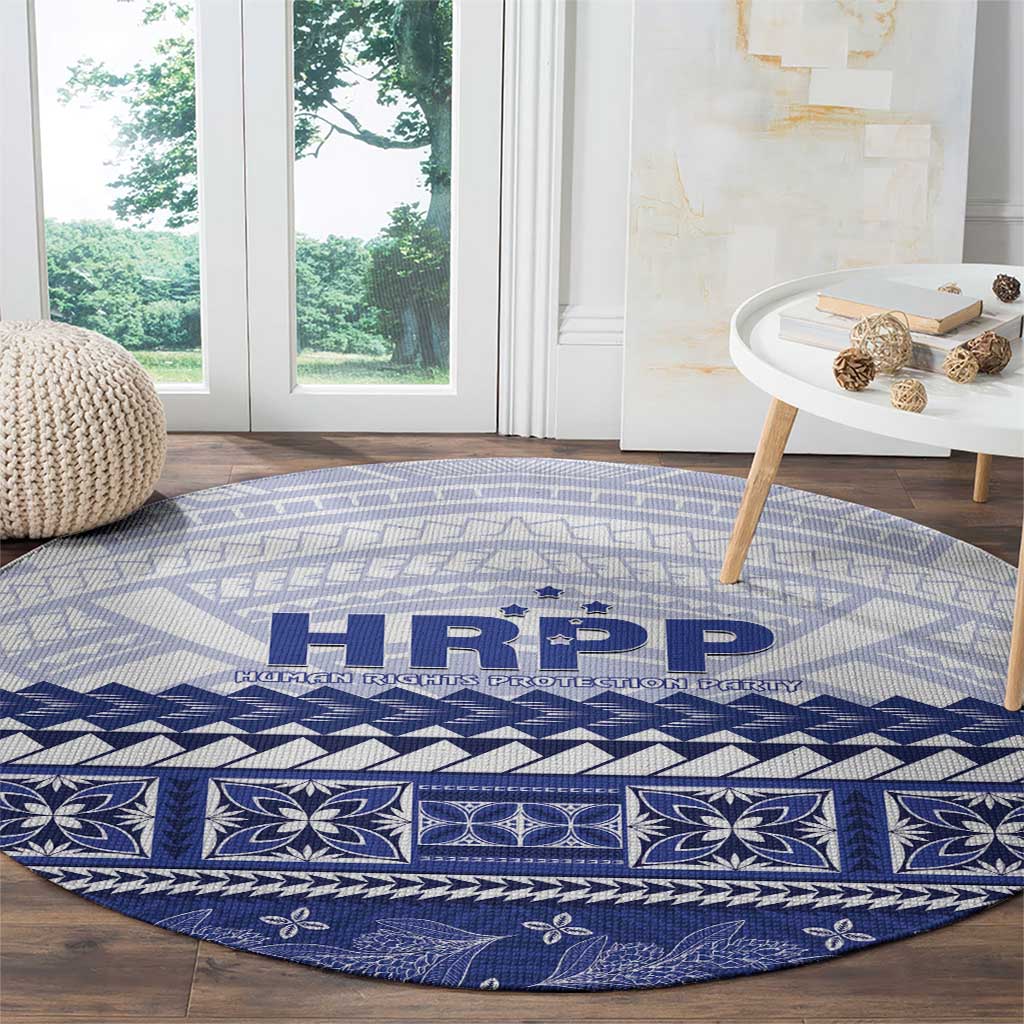 HRPP Samoa Siapo Round Carpet Teuila Flowers Samoan Pattern - Polynesian Pride