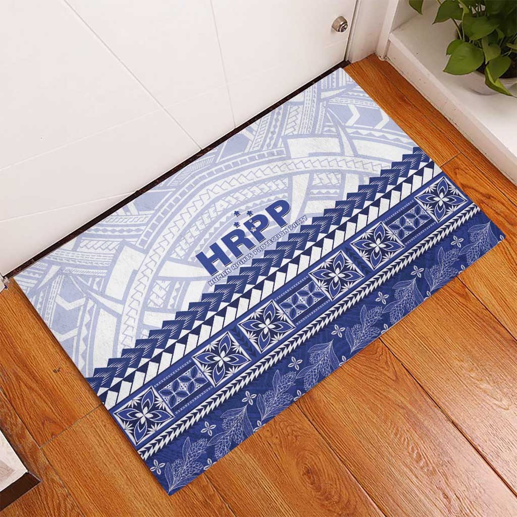 HRPP Samoa Siapo Rubber Doormat Teuila Flowers Samoan Pattern - Polynesian Pride