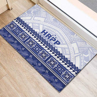 HRPP Samoa Siapo Rubber Doormat Teuila Flowers Samoan Pattern - Polynesian Pride