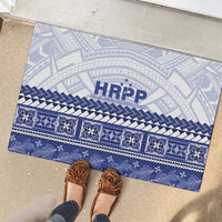 HRPP Samoa Siapo Rubber Doormat Teuila Flowers Samoan Pattern - Polynesian Pride