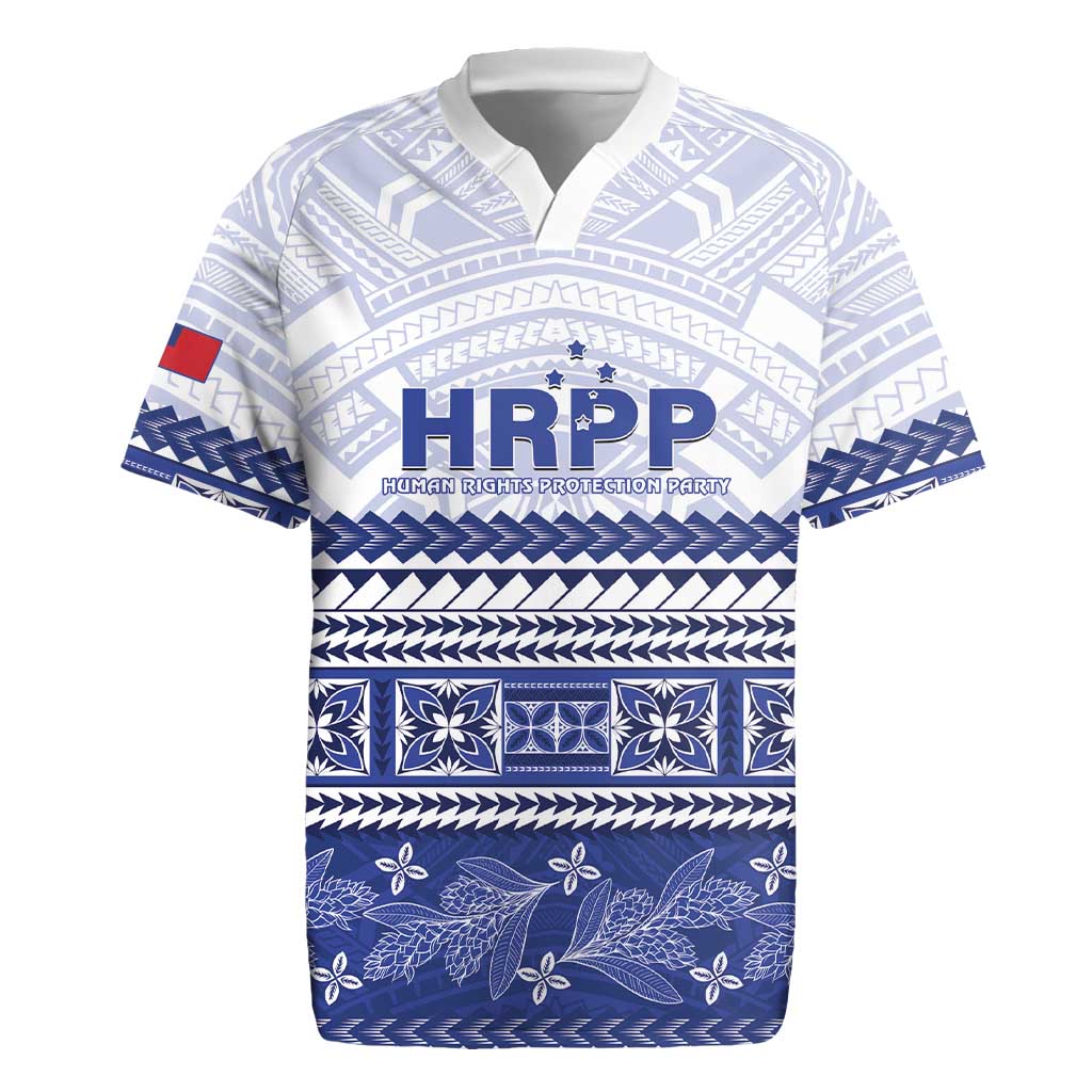 Personalised HRPP Samoa Siapo Rugby Jersey Teuila Flowers Samoan Pattern LT14 White - Polynesian Pride