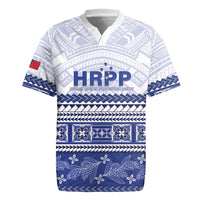 Personalised HRPP Samoa Siapo Rugby Jersey Teuila Flowers Samoan Pattern LT14 White - Polynesian Pride