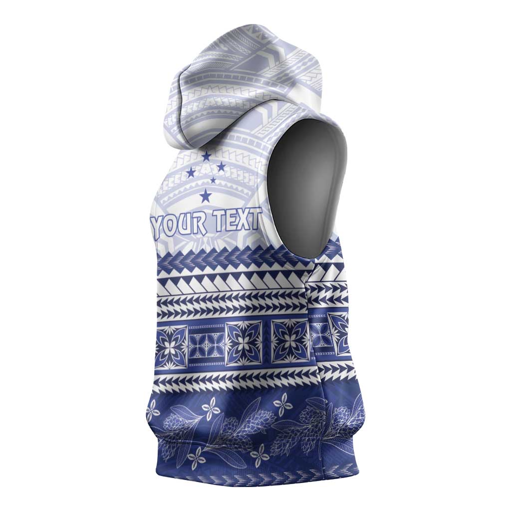 Personalised HRPP Samoa Siapo Sleeveless Hoodie Teuila Flowers Samoan Pattern LT14 - Polynesian Pride