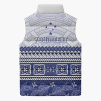Personalised HRPP Samoa Siapo Sleeveless Puffer Jacket Teuila Flowers Samoan Pattern LT14 - Polynesian Pride