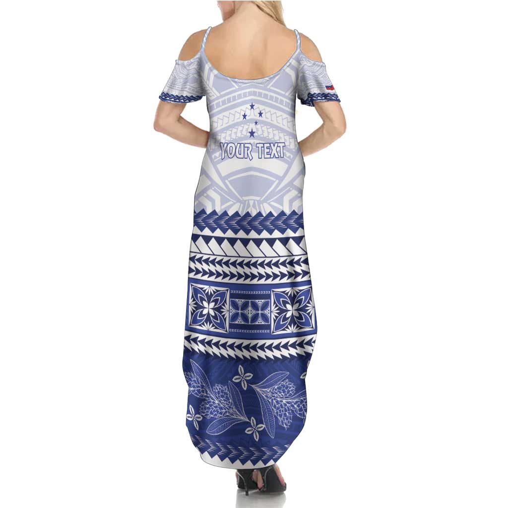 Personalised HRPP Samoa Siapo Summer Maxi Dress Teuila Flowers Samoan Pattern - Polynesian Pride