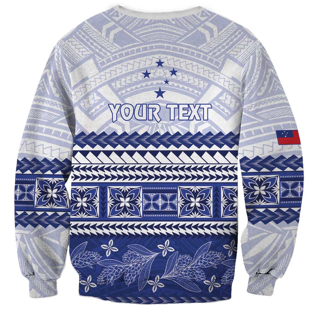 Personalised HRPP Samoa Siapo Sweatshirt Teuila Flowers Samoan Pattern LT14 - Polynesian Pride