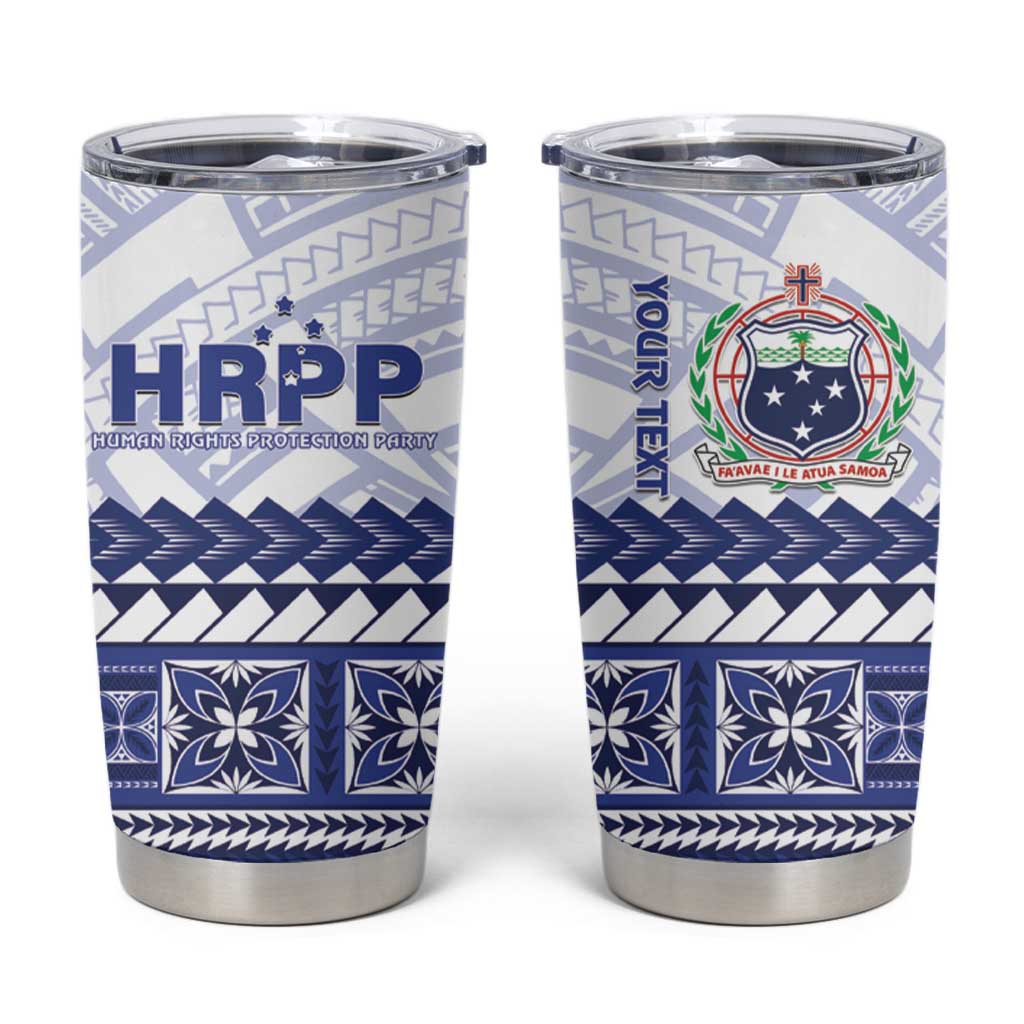 Personalised HRPP Samoa Siapo Tumbler Cup Teuila Flowers Samoan Pattern - Polynesian Pride