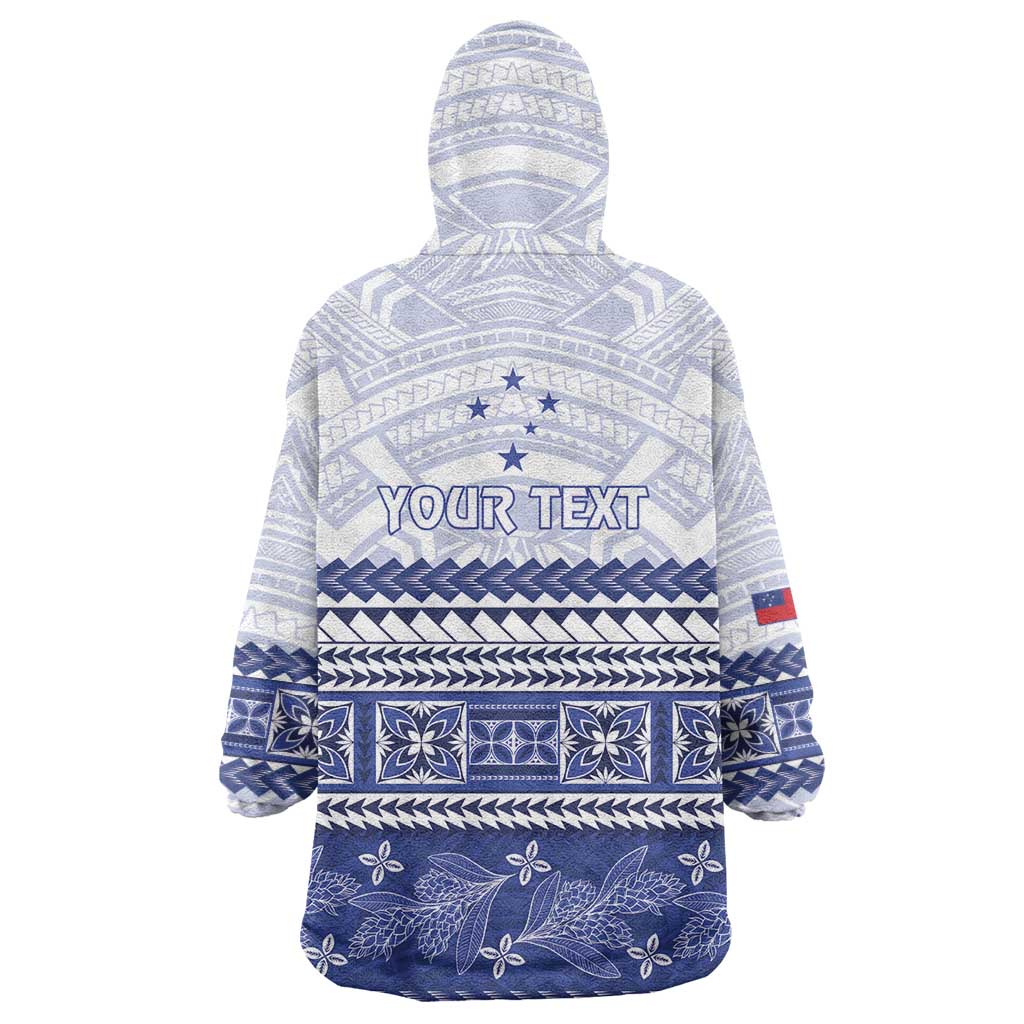 Personalised HRPP Samoa Siapo Wearable Blanket Hoodie Teuila Flowers Samoan Pattern LT14 - Polynesian Pride