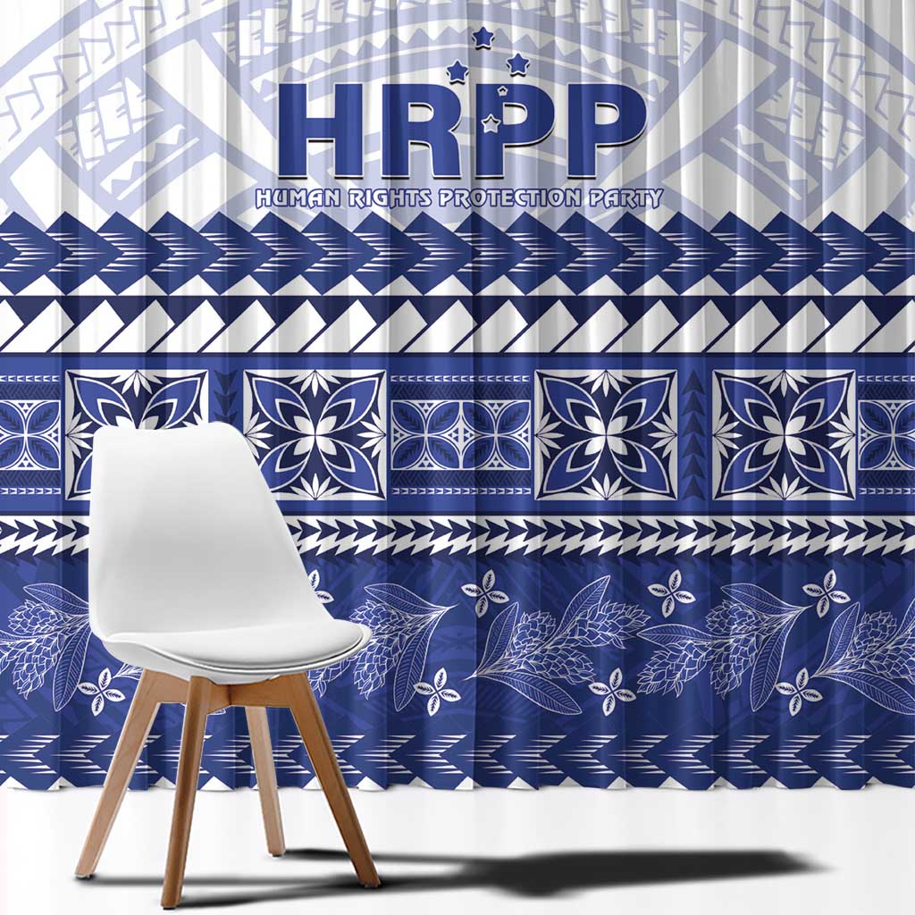 HRPP Samoa Siapo Window Curtain Teuila Flowers Samoan Pattern - Polynesian Pride