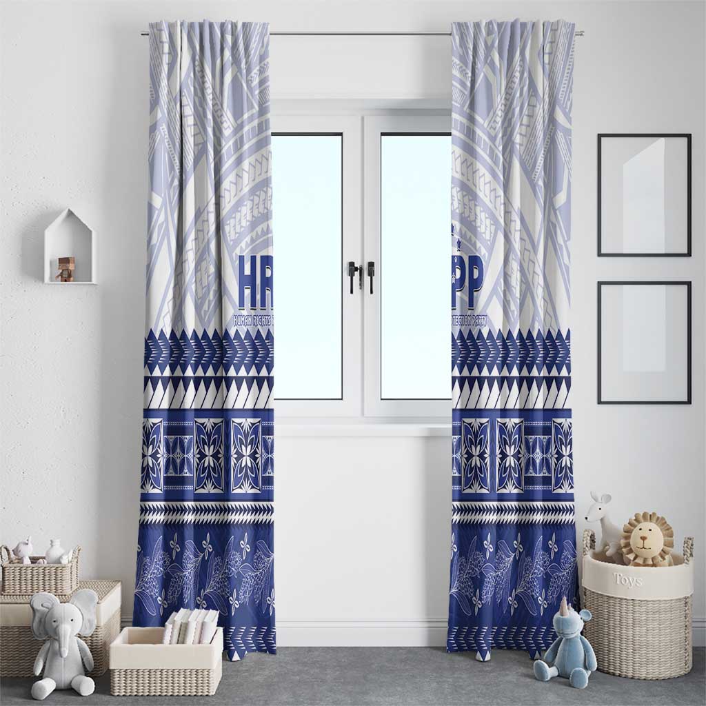 HRPP Samoa Siapo Window Curtain Teuila Flowers Samoan Pattern - Polynesian Pride