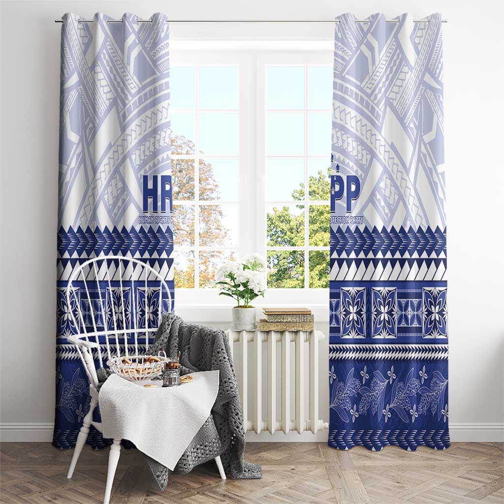 HRPP Samoa Siapo Window Curtain Teuila Flowers Samoan Pattern - Polynesian Pride