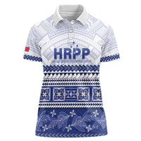 Personalised HRPP Samoa Siapo Women Polo Shirt Teuila Flowers Samoan Pattern - Polynesian Pride