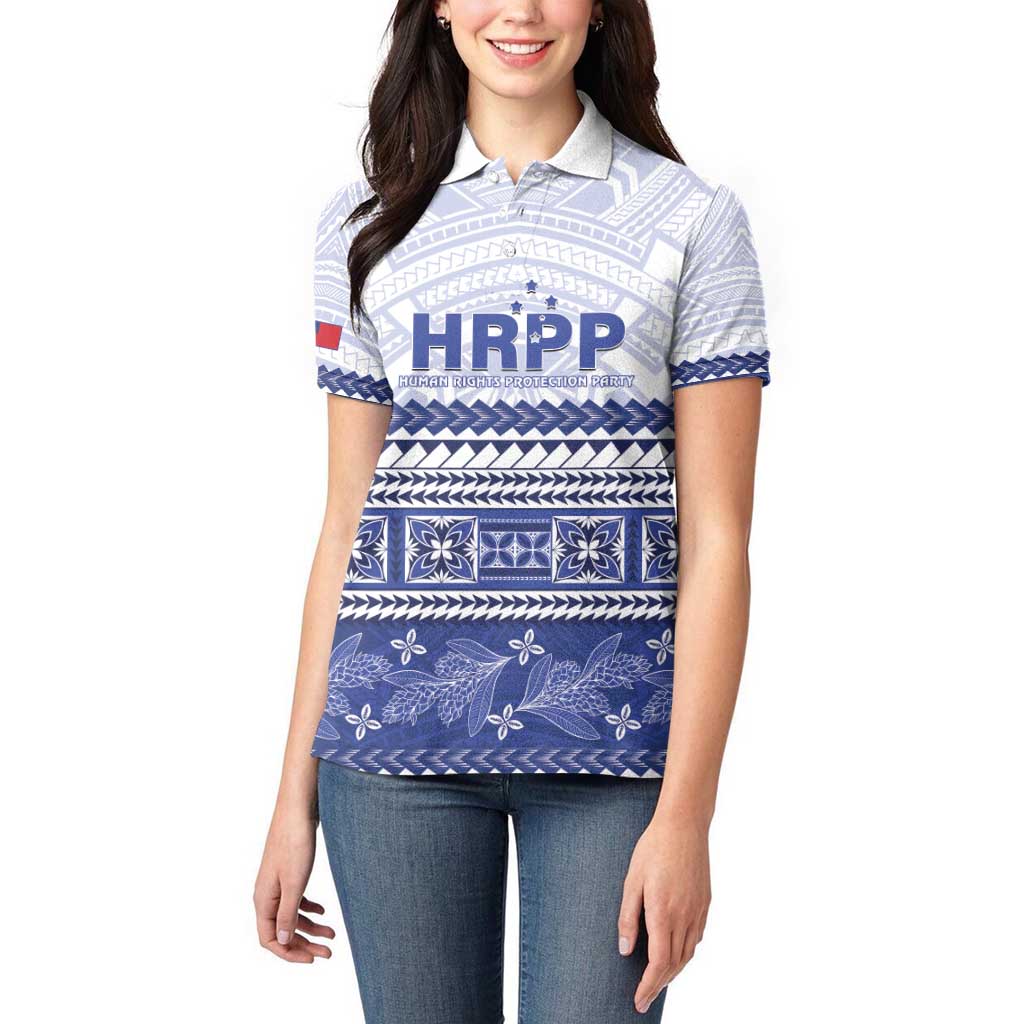 Personalised HRPP Samoa Siapo Women Polo Shirt Teuila Flowers Samoan Pattern - Polynesian Pride