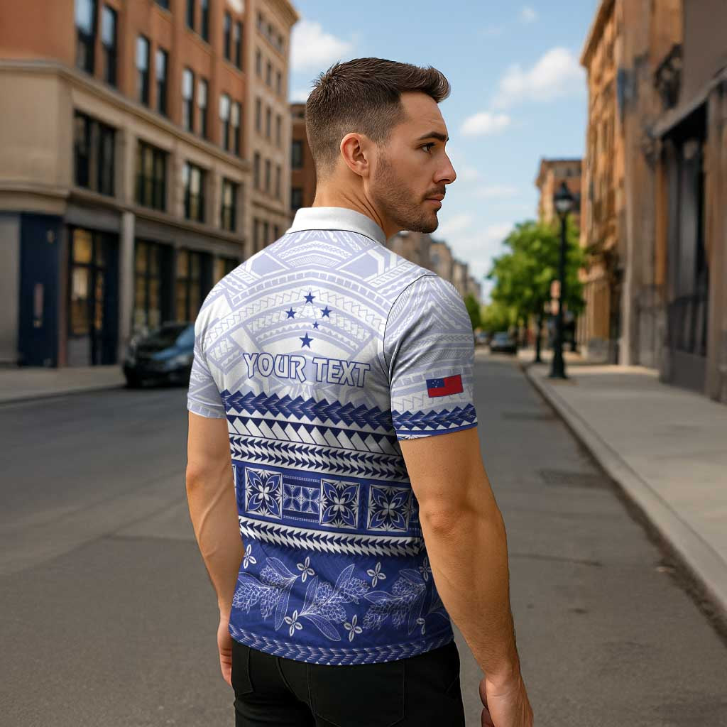 Personalised HRPP Samoa Siapo Zipper Polo Shirt Teuila Flowers Samoan Pattern LT14 - Polynesian Pride