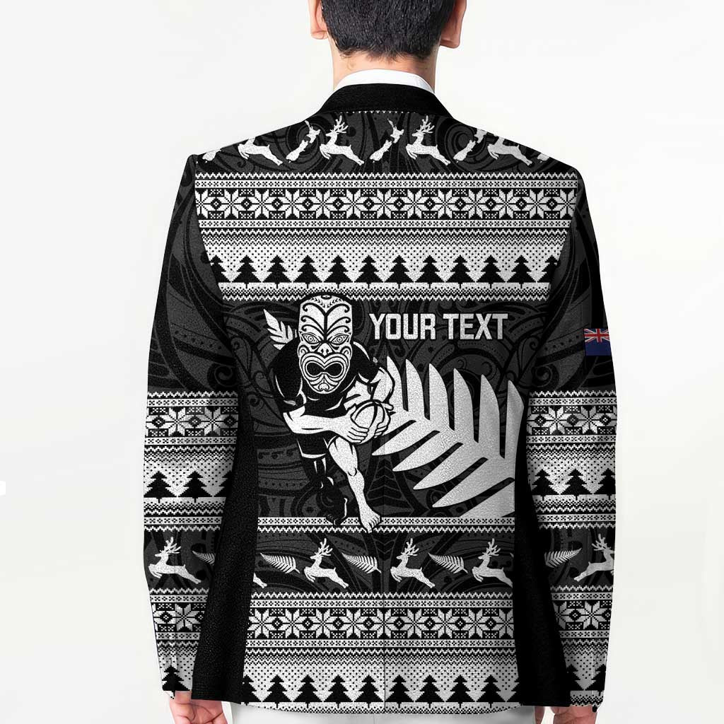 New Zealand Christmas Rugby Personalised Blazer Meri Kirihimete All Black Maori - Polynesian Pride