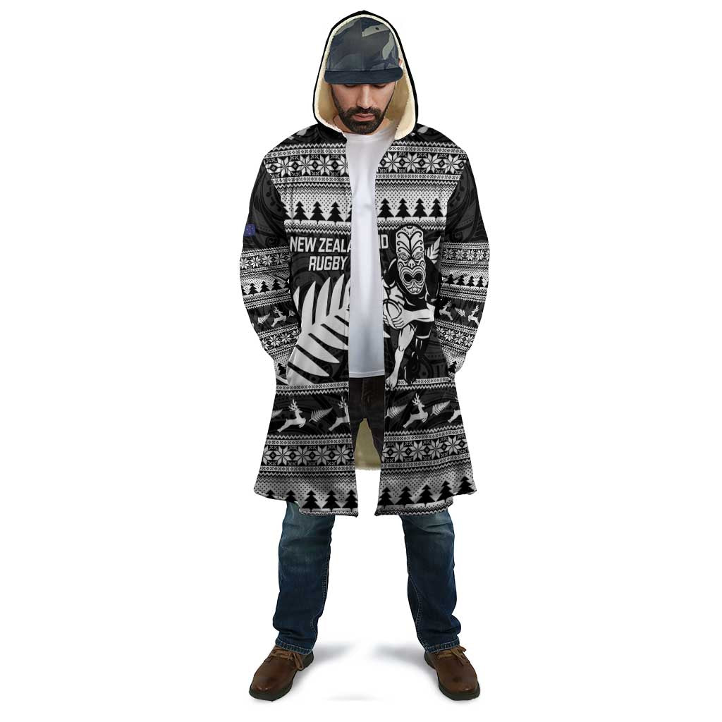 New Zealand Christmas Rugby Personalised Cloak Meri Kirihimete All Black Maori - Polynesian Pride