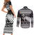New Zealand Christmas Rugby Personalised Couples Matching Short Sleeve Bodycon Dress and Long Sleeve Button Shirt Meri Kirihimete All Black Maori - Polynesian Pride
