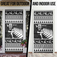 New Zealand Christmas Rugby Personalised Door Cover Meri Kirihimete All Black Maori - Polynesian Pride