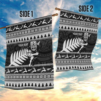New Zealand Christmas Rugby Personalised Garden Flag Meri Kirihimete All Black Maori - Polynesian Pride