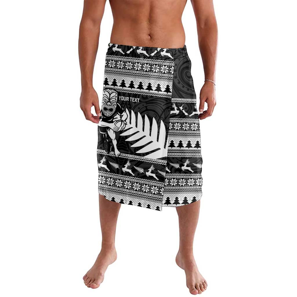 New Zealand Christmas Rugby Personalised Lavalava Meri Kirihimete All Black Maori - Polynesian Pride