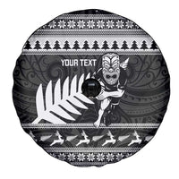 New Zealand Christmas Rugby Personalised Spare Tire Cover Meri Kirihimete All Black Maori - Polynesian Pride