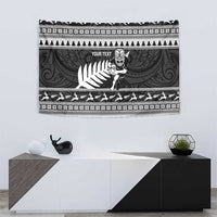 New Zealand Christmas Rugby Personalised Tapestry Meri Kirihimete All Black Maori - Polynesian Pride