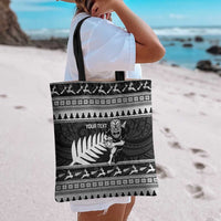 New Zealand Christmas Rugby Personalised Tote Bag Meri Kirihimete All Black Maori - Polynesian Pride
