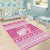 New Zealand Christmas Rugby Personalised Area Rug Meri Kirihimete All Black Maori Pink Version - Polynesian Pride