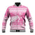 New Zealand Christmas Rugby Personalised Baseball Jacket Meri Kirihimete All Black Maori Pink Version - Polynesian Pride