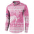 New Zealand Christmas Rugby Personalised Button Sweatshirt Meri Kirihimete All Black Maori Pink Version - Polynesian Pride