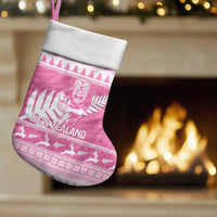 New Zealand Christmas Rugby Personalised Christmas Stocking Meri Kirihimete All Black Maori Pink Version - Polynesian Pride