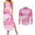 New Zealand Christmas Rugby Personalised Couples Matching Summer Maxi Dress and Long Sleeve Button Shirt Meri Kirihimete All Black Maori Pink Version - Polynesian Pride